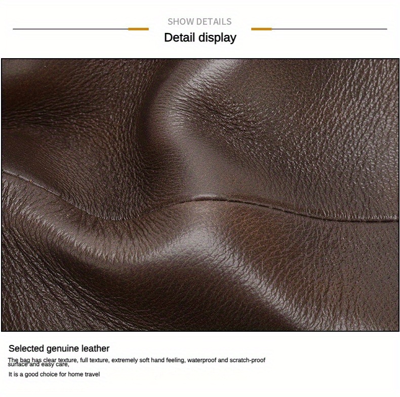 briefcase, 1pc business mens briefcase genuine leather retro computer handbag business trip briefcase for daily use commuter crossbody bag simple brown bag fits for 14inch laptop details 4