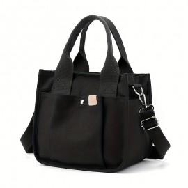 Canvas Tote Bag Men And Women Mini Handbag Tote Bags With Pockets,Canvas Crossbody Bag Purse Fashion Shoulder Tote Bag For Work School