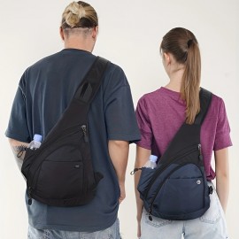 1pc Men's Chest Bag, Single Shoulder Chest Bag, Outdoor Leisure Waterproof Multi-functional Large Capacity