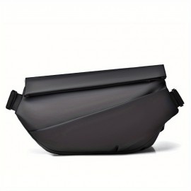 1pc Men's New Trendy Motorcycle Messenger Bag, Anti-splashing Multifunctional Chest Bag, Trendy Cool Faux Leather Shoulder Bag