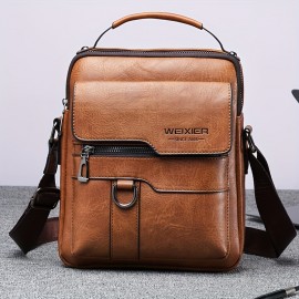 Crossbody Bag Men's Shoulder Bag Vintage PU Leather Vertical Handheld Business Men's Casual  Bag Shoulder Bag