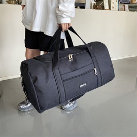 1pc Men's Large Capacity Gym Bag, Waterproof Sports Handbag, Simple Solid Color Sports Crossbody Bag, Multifunctional Outdoor Travel Bag, Daily Commuter Handbag