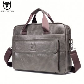 BULLCAPTAIN Genuine Leather Business Briefcase For Men Large-capacity Multi-functional Handbag Computer Bag Shoulder Messenger Bag For Business Trip Office Satchel Birthday Gift For Husband Boyfriend