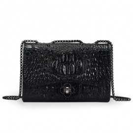Fashion Crocodile Pattern Shoulder Bag, Stylish Faux Leather Sling Bag, Lightweight Women's Purse