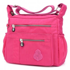 Women's Nylon Crossbody Bag, Water Proof Shoulder Bag, Multi Zipper Messenger Bag