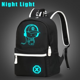 Christmas New Cartoon Luminous School Backpack For Boys, Academy Leisure Boys Backpack, Super Cool Large Capacity School Simple Printed Backpack