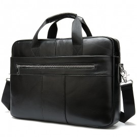 1pc Men's Genuine Leather Chest Bag, Top Layer Cowhide Waist Bag, Outdoor Sports Travel Crossbody Bag With Earphone Hole
