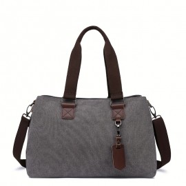 1pc Fashion Men's Chest Bag, Portable Casual Canvas Bag, Sports Small Chest Bag, Hanging Bag, Shoulder Slant Cross Outdoor Chest Bag