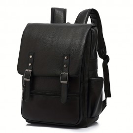 Covered Computer Men's Backpack Business Commuting Business Trip Leisure Shoulders Anti-theft Flip Lychee Pattern