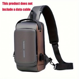 1pc Men Multifunction Single Shoulder Bag Crossbody Bag, Travel Sling Bag Messenger Bag Chest Bag, Multifunctional Bag With Anti-theft Bag Password Lock, Ideal choice for Gifts , School bags, Valentines Gifts