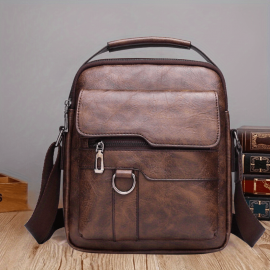 Luxury Brand Men Crossbody Messenger Bags Business Casual Handbag Male PU Shoulder Bag Large Capacity