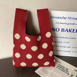 Polka Dot Wine Red Beige