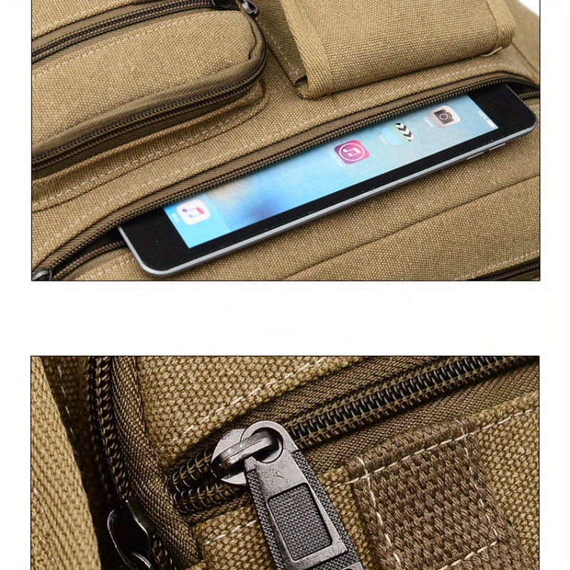 1pc mens retro canvas crossbody bag travel casual shoulder bag outdoor sports crossbody bag details 8