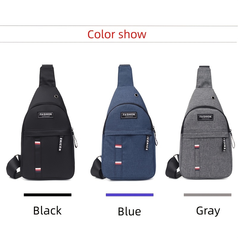 1pc mens small sling bag chest bag crossbody daypack travel hiking bag details 0