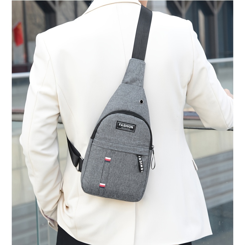 1pc mens small sling bag chest bag crossbody daypack travel hiking bag details 8