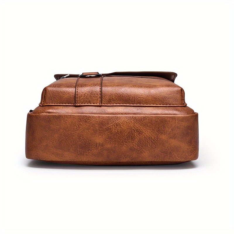 mens crossbody bag shoulder bag retro pu leather vertical handbag business pu leather bag satchel bag details 2