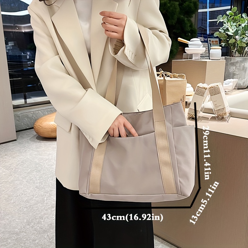 casual shoulder bag for men and women large capacity tote bag student bookbag details 0
