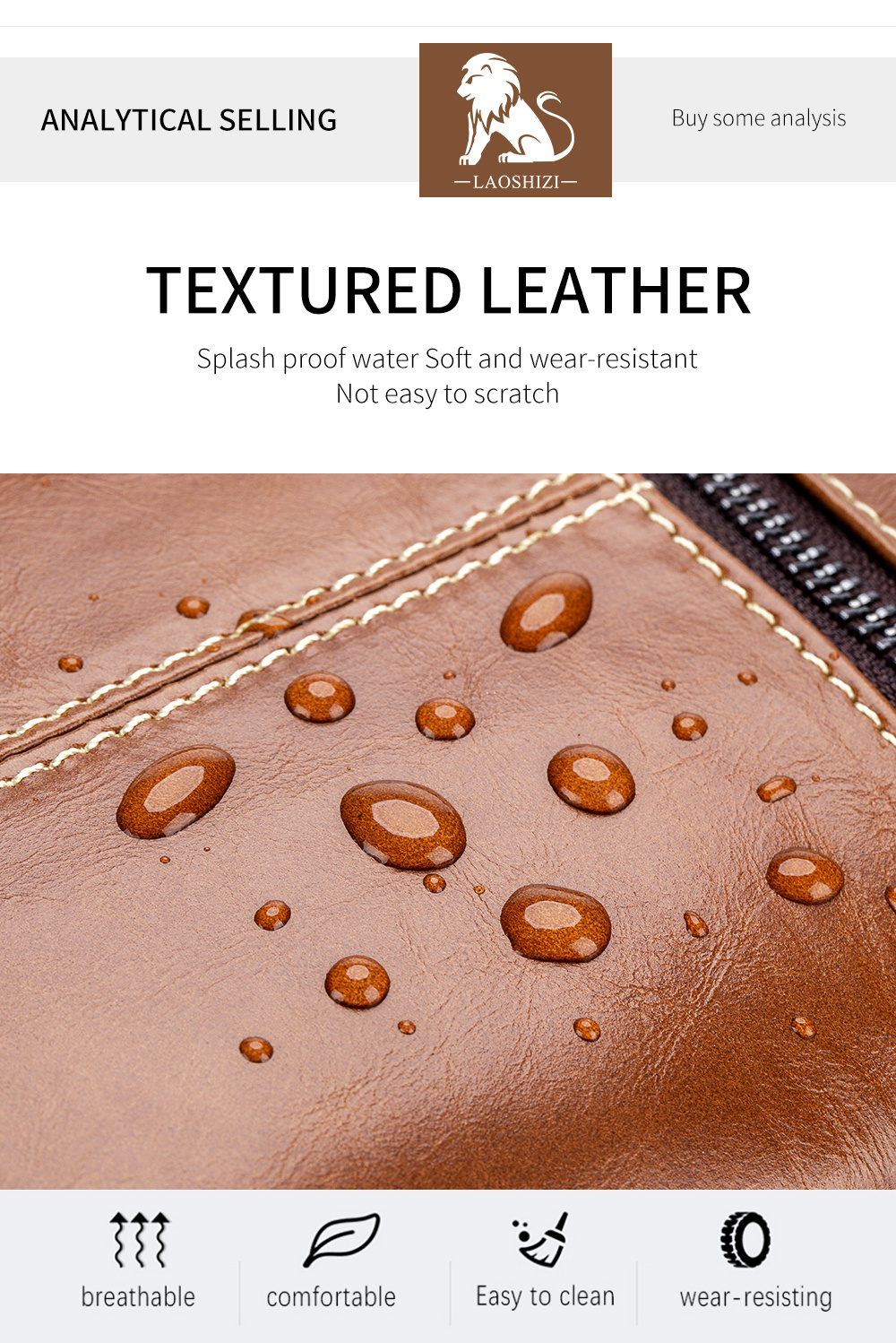 mens large capacity leather chest bag head layer cowhide chest bag retro casual style shoulder bag details 3