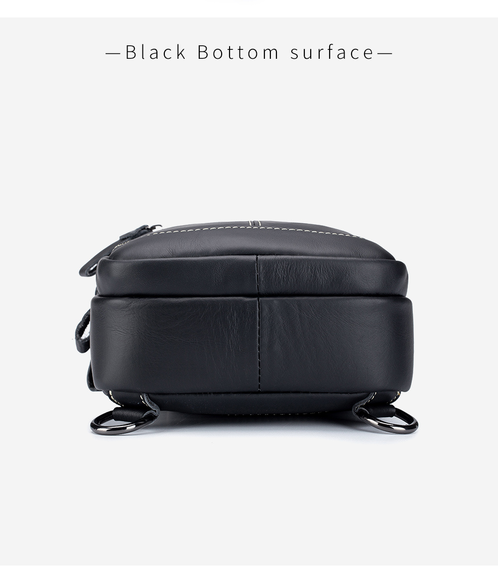 mens large capacity leather chest bag head layer cowhide chest bag retro casual style shoulder bag details 11