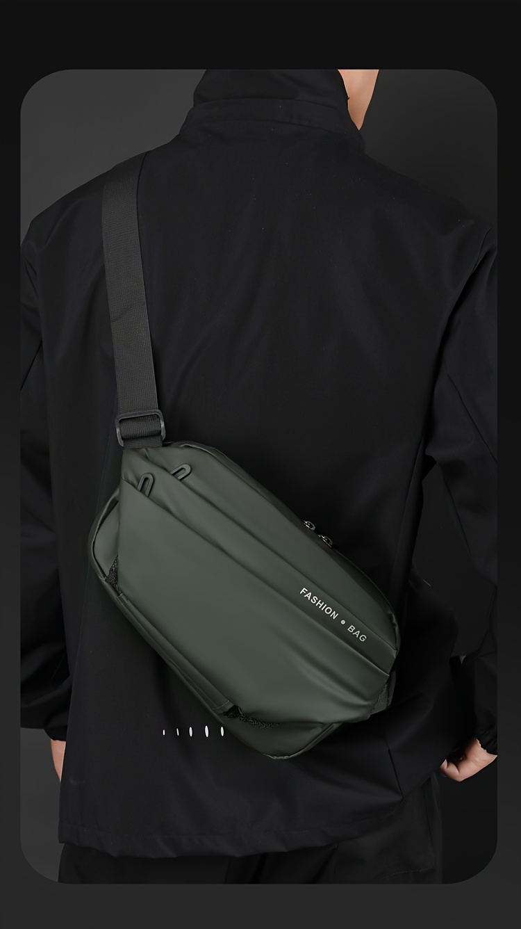 1pc mens crossbody bag commuter chest bag sports trendy shoulder bag details 1