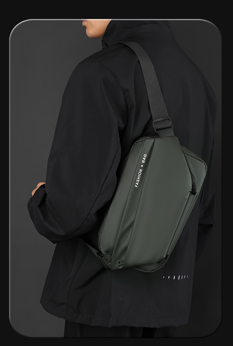1pc mens crossbody bag commuter chest bag sports trendy shoulder bag details 3