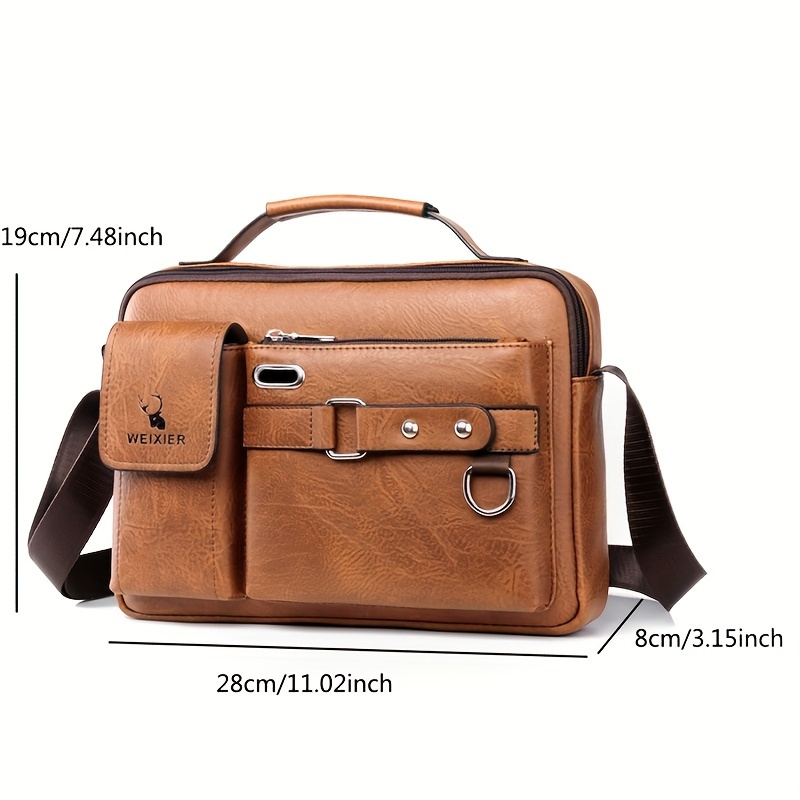1pc mens messenger bag business satchel crossbody casual bag details 0