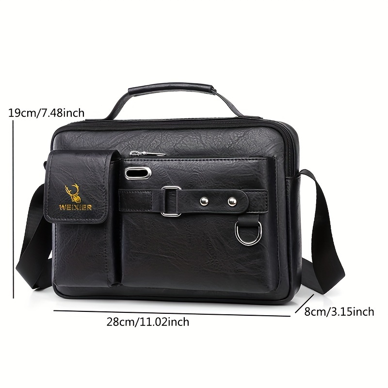 1pc mens messenger bag business satchel crossbody casual bag details 5