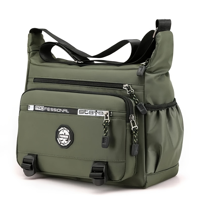 mens multi layer messenger bag large capacity shoulder bag waterproof and wear resistant crossbody bag details 0