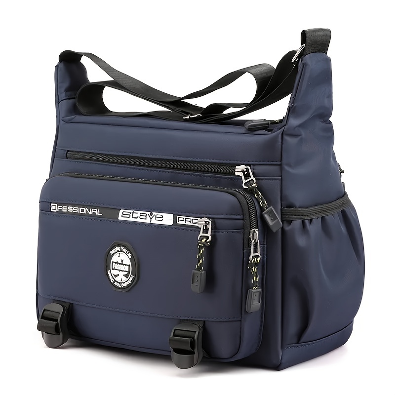 mens multi layer messenger bag large capacity shoulder bag waterproof and wear resistant crossbody bag details 6