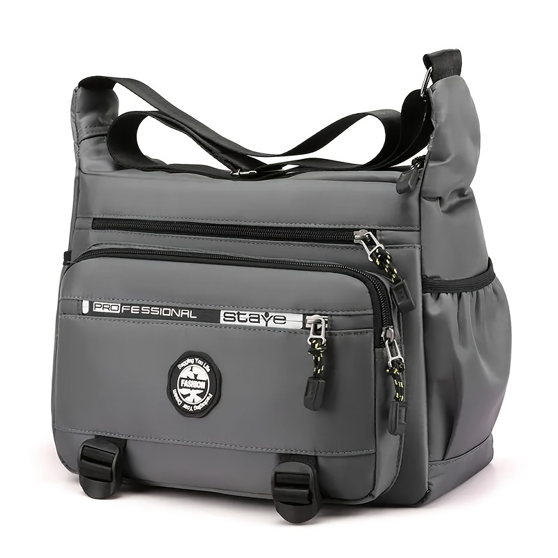 mens multi layer messenger bag large capacity shoulder bag waterproof and wear resistant crossbody bag details 8