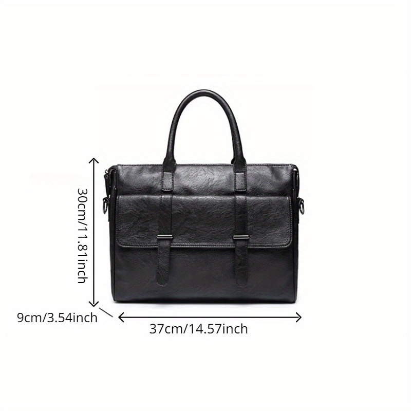 1pc mens shoulder cross body pu leather tote bag details 0