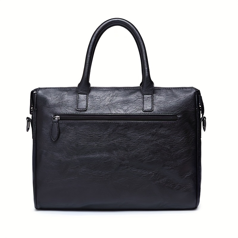 1pc mens shoulder cross body pu leather tote bag details 3