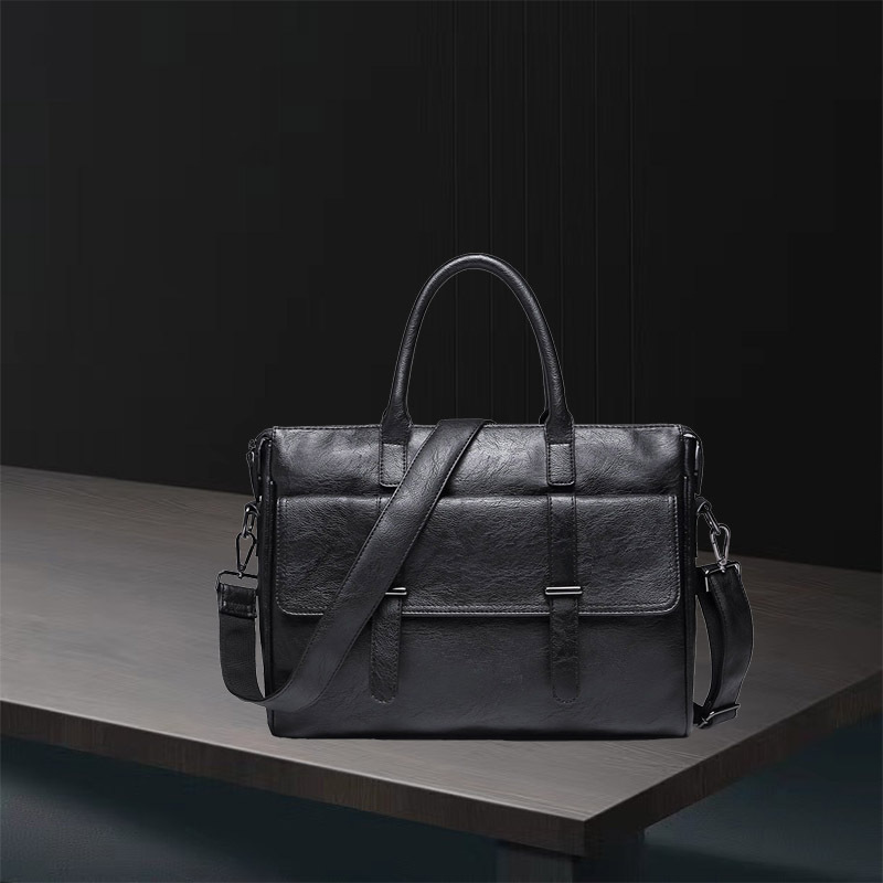 1pc mens shoulder cross body pu leather tote bag details 5