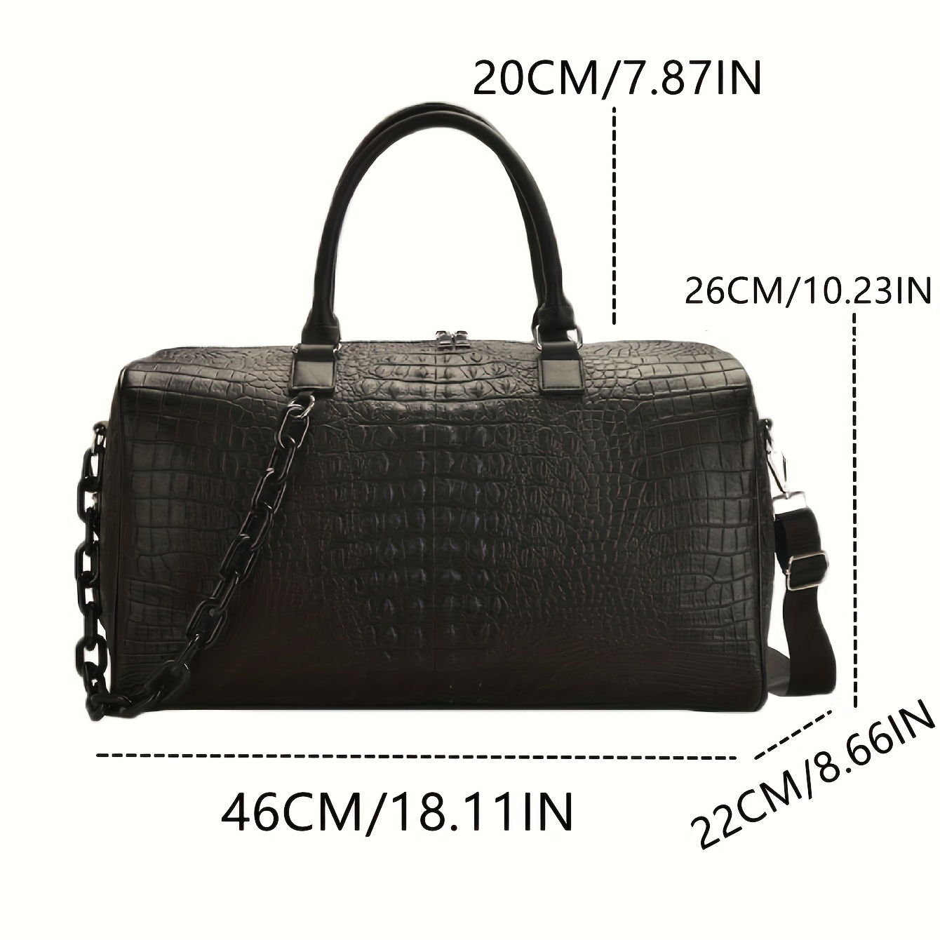 1pc mens fashionable handbag fashionable crocodile pattern retro pu waterproof and wear resistant bag details 0