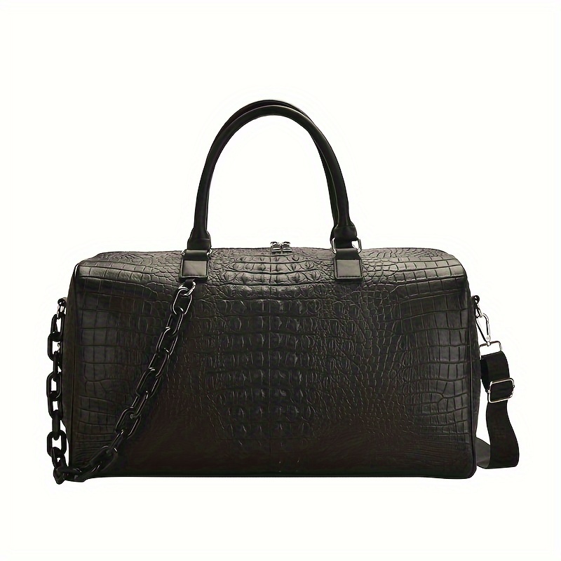 1pc mens fashionable handbag fashionable crocodile pattern retro pu waterproof and wear resistant bag details 2