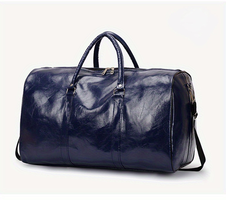 1pc mens pu leather fitness bag large capacity lightweight business travel bag sports hand held bag details 1