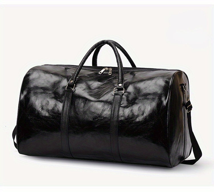 1pc mens pu leather fitness bag large capacity lightweight business travel bag sports hand held bag details 3