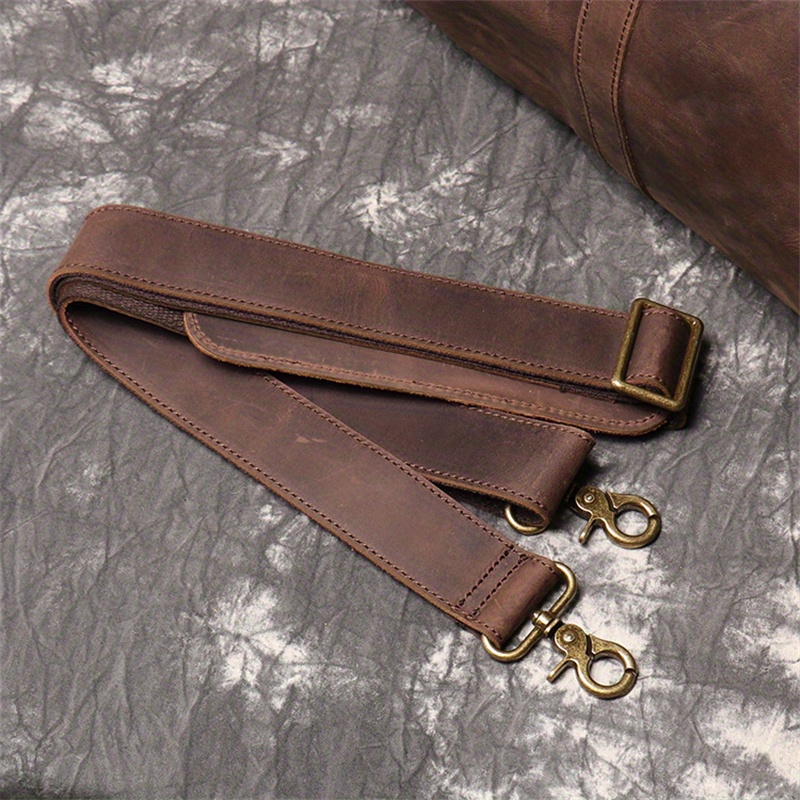 1pc mens genuine leather travel bag top layer cowhide crossbody bag large capacity duffle bag vintage hand held gym bag christmas halloween thanksgiving day gift details 14