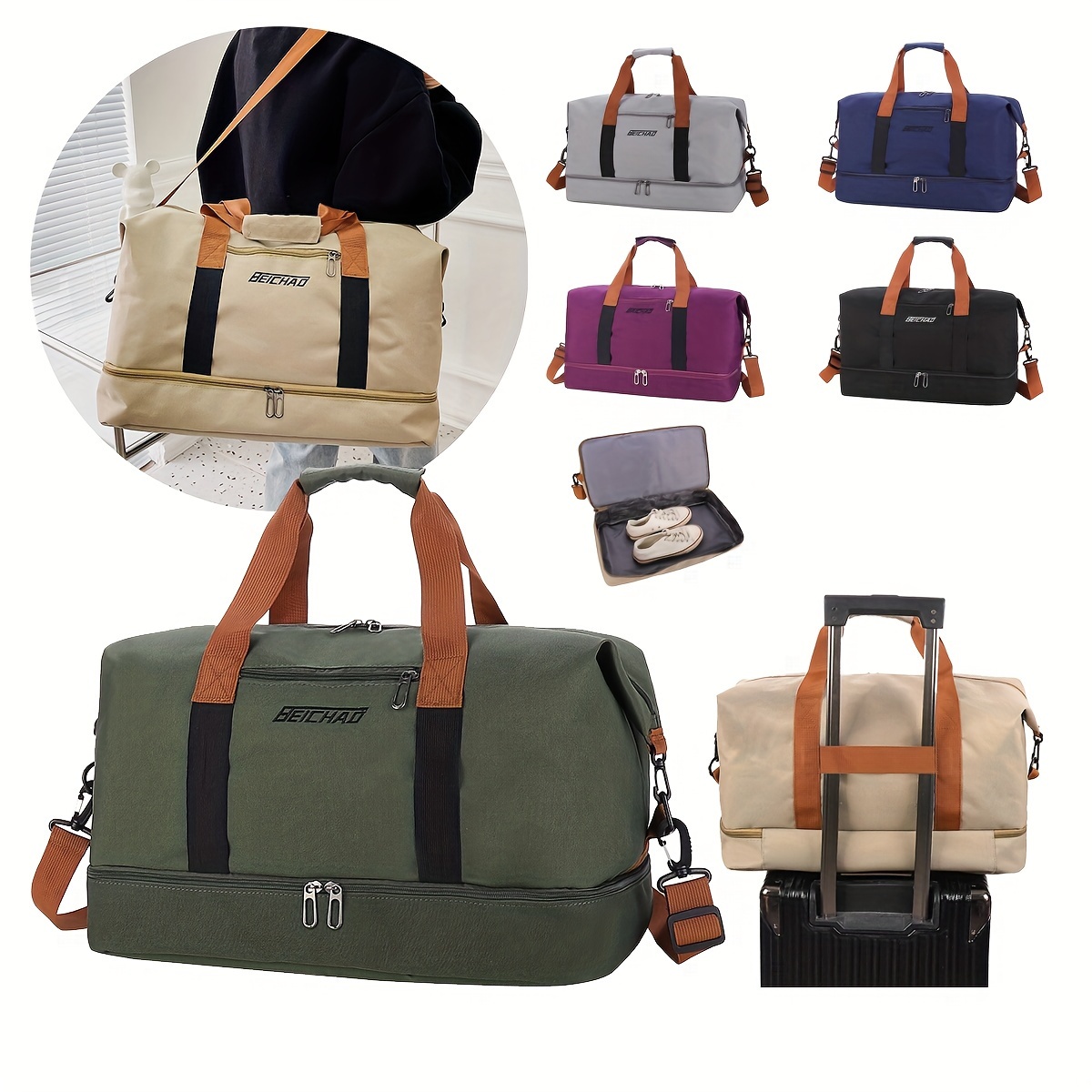 1pc mens waterproof handbag travel shoulder crossbody bag details 1