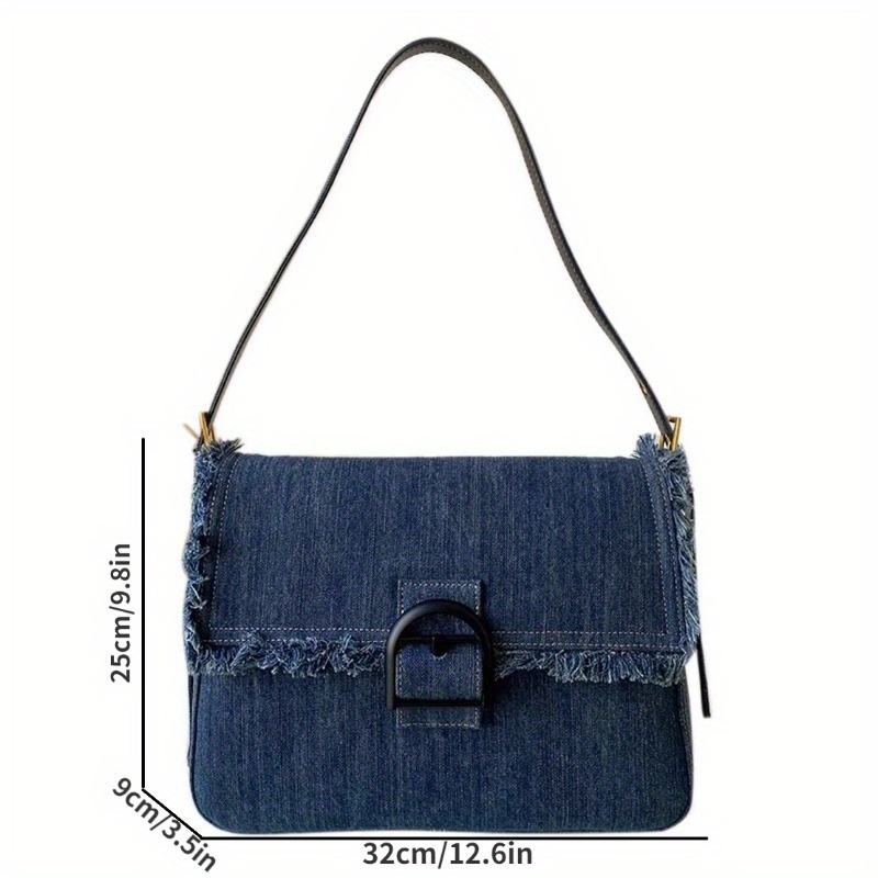 trendy large capacity shoulder bag solid color tassel flap underarm bag perfect commuter bag for daily use details 5
