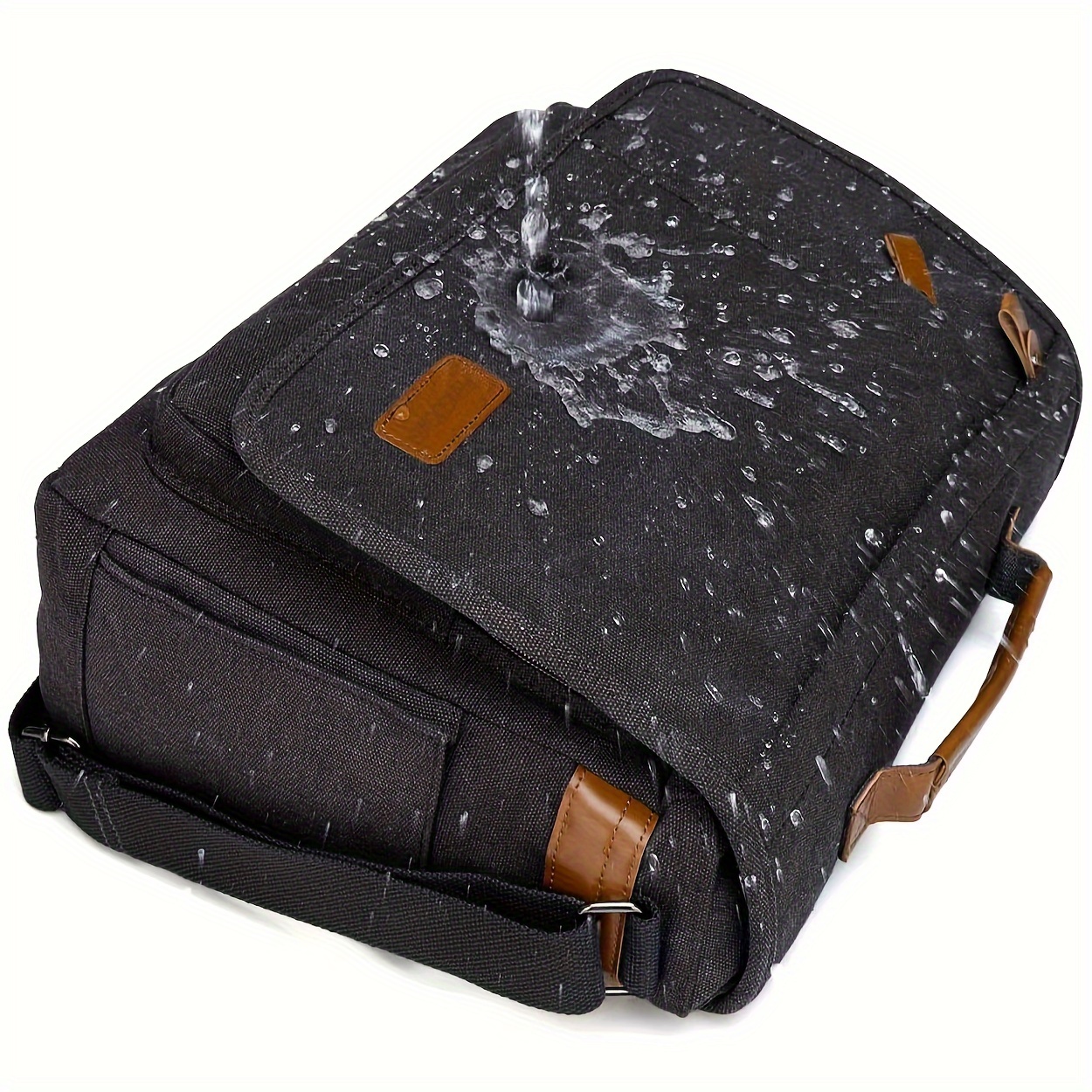 classic casual messenger bag 17 inch vintage briefcase large crossbody shoulder bag computer bag details 4