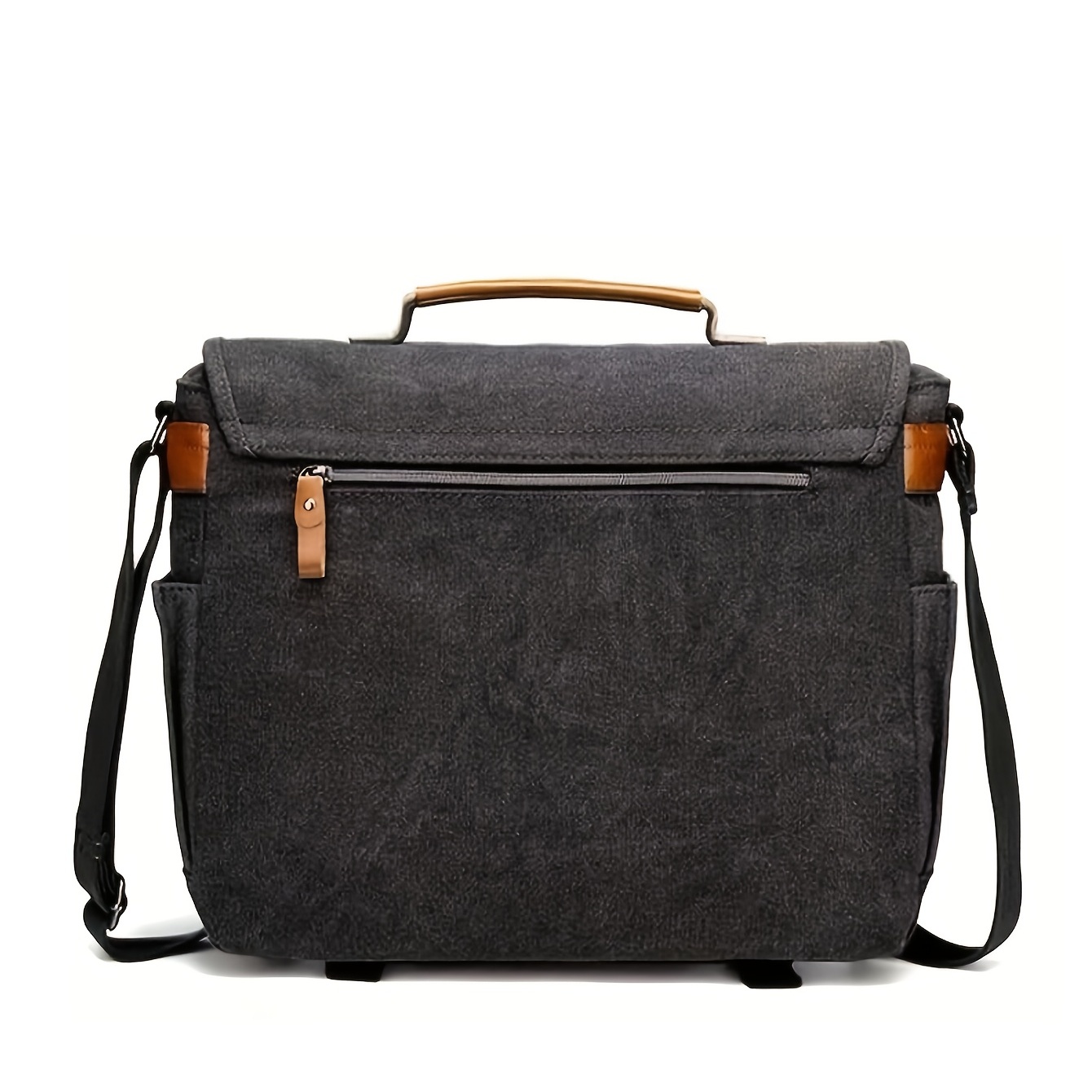 classic casual messenger bag 17 inch vintage briefcase large crossbody shoulder bag computer bag details 6