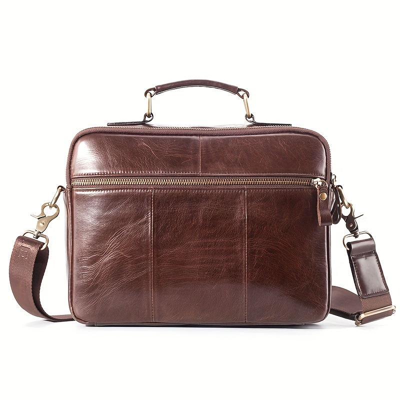Vintage Multi Layer Crossbody Bag, Genuine Leather Shoulder Bag, Retro Handbag & Pruse For Business Trip details 2