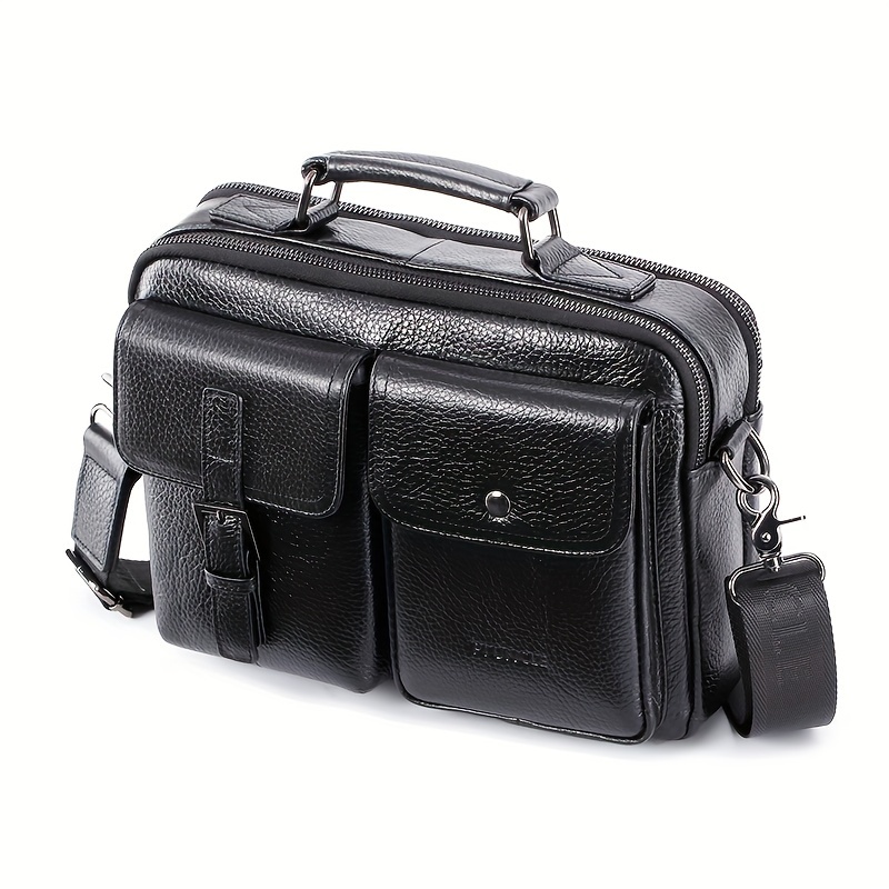 Vintage Multi Layer Crossbody Bag, Genuine Leather Shoulder Bag, Retro Handbag & Pruse For Business Trip details 13