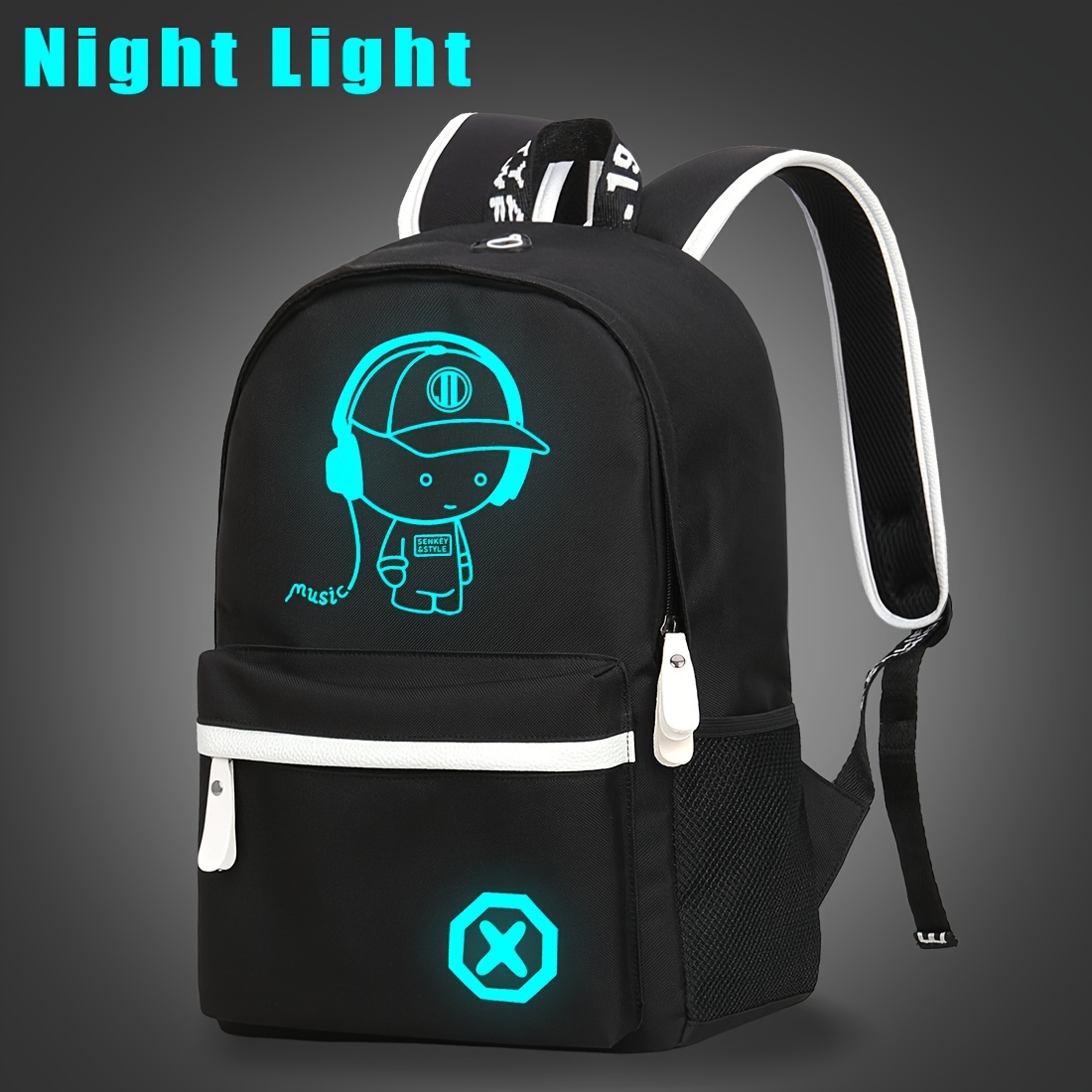 christmas new cartoon luminous school backpack for boys academy leisure boys backpack super cool large capacity school simple printed backpack details 0