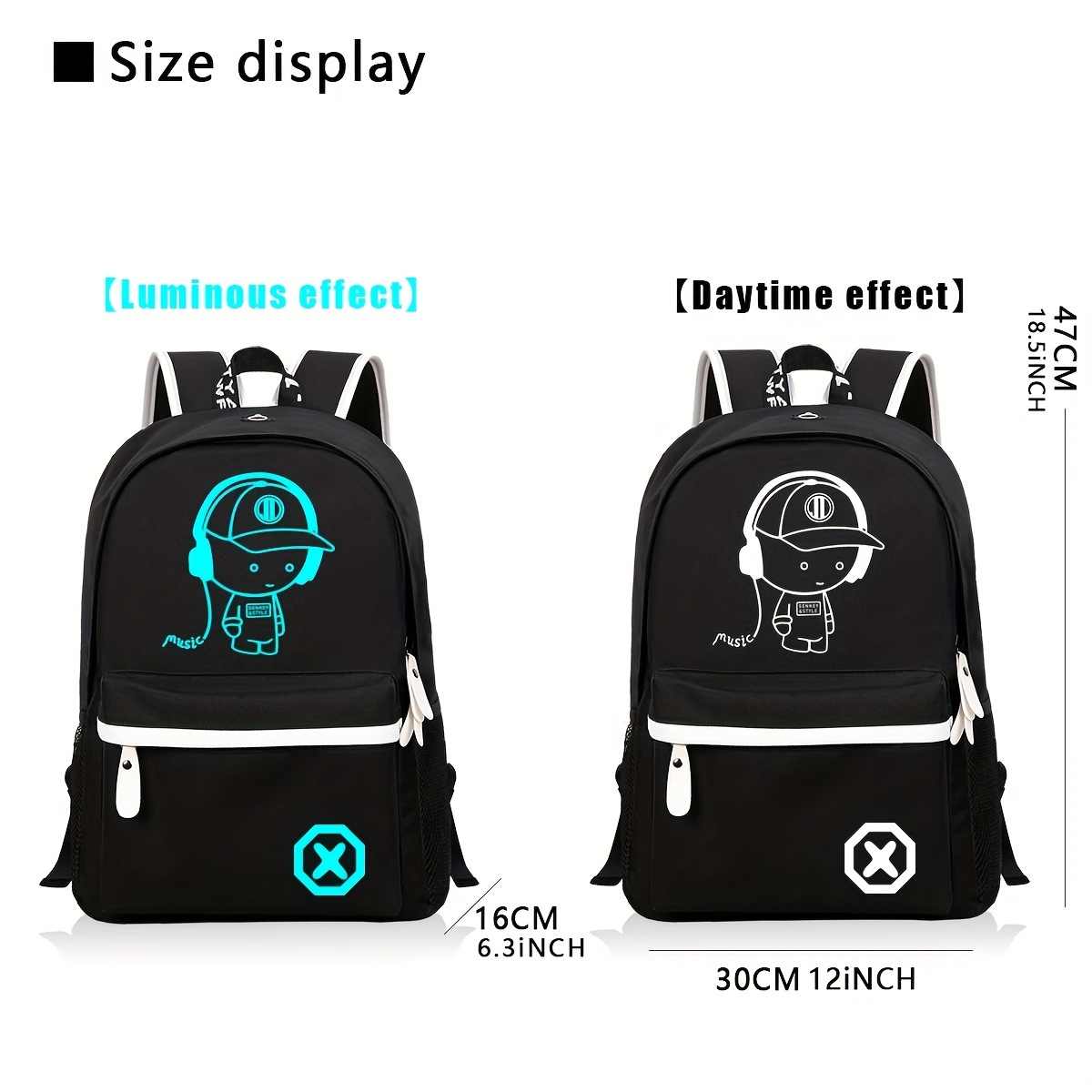 christmas new cartoon luminous school backpack for boys academy leisure boys backpack super cool large capacity school simple printed backpack details 1