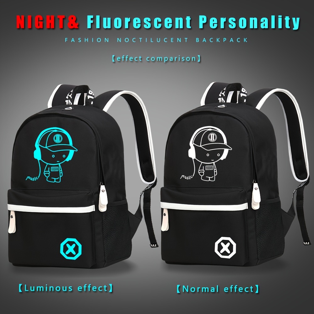 christmas new cartoon luminous school backpack for boys academy leisure boys backpack super cool large capacity school simple printed backpack details 2